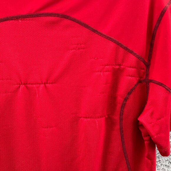 Nike Pro Combat Shirt Mens Medium Red Short Sleeve Pullover Compression Fitted - Picture 3 of 10